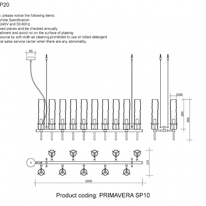 Люстра Crystal Lux PRIMAVERA SP10 GOLD